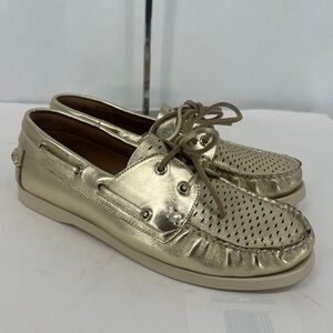 Steve Madden Gold Perforated Loafers Sail
